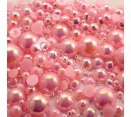 Жемчуг mix розовый, размер от 1,5 до 10 мм