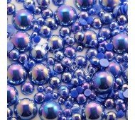 Жемчуг mix синий, размер от 1,5 до 10 мм 