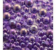 Жемчуг mix фиолетовый, размер от 1,5 до 10 мм