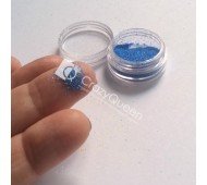 Глиттер для дизайна ногтей темно-голубой (баночка)