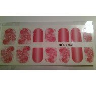 Плёнка для дизайна ногтей розовые цветы